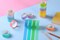 30 Rolls Washi Masking Tape Set, 15mm Wide Colorful Rainbow, Decorative Writable Craft Tape for DIY Scrapbook Designs